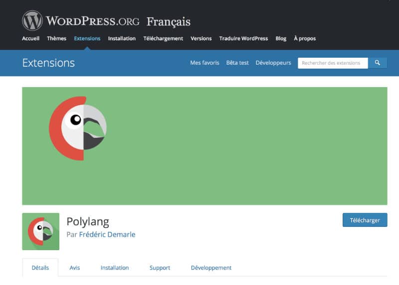 Plugin Polylang pour WordPress